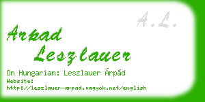 arpad leszlauer business card