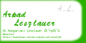 arpad leszlauer business card